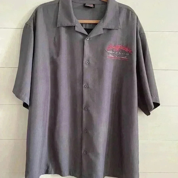 Men’s 50 th Auction Camp Shirt size3XL charcoal, gray in new like condition - Picture 3 of 6